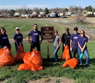 SWCA employees collecting trash in Denver, CO