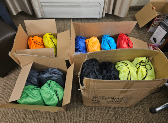 A collection of essential items that were donated.