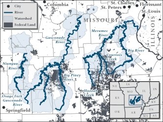 Eastern Hellbender Missouri DPS Map