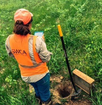 SWCA employee collecting field data