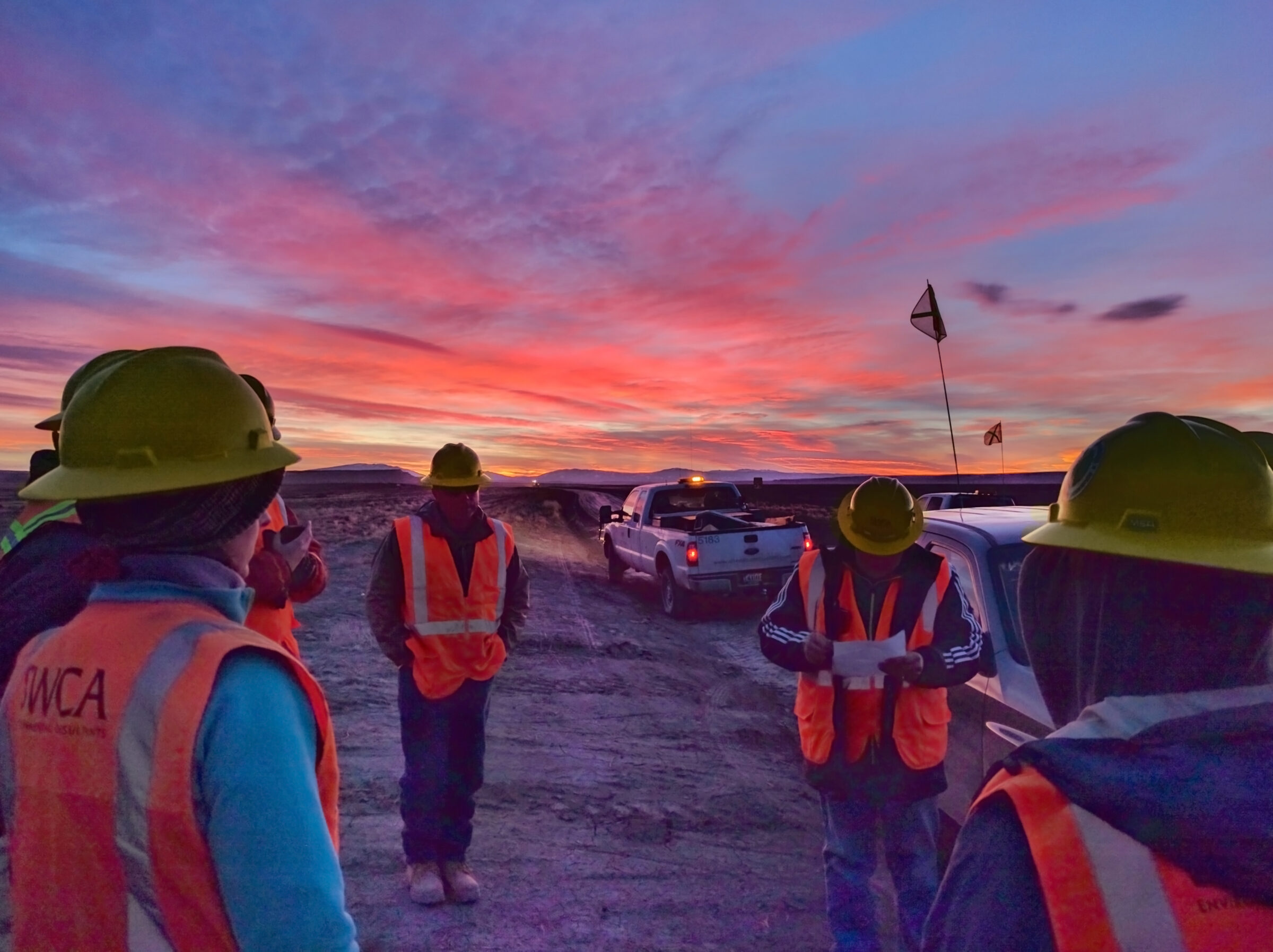 Morning safety meeting with SWCA staff.