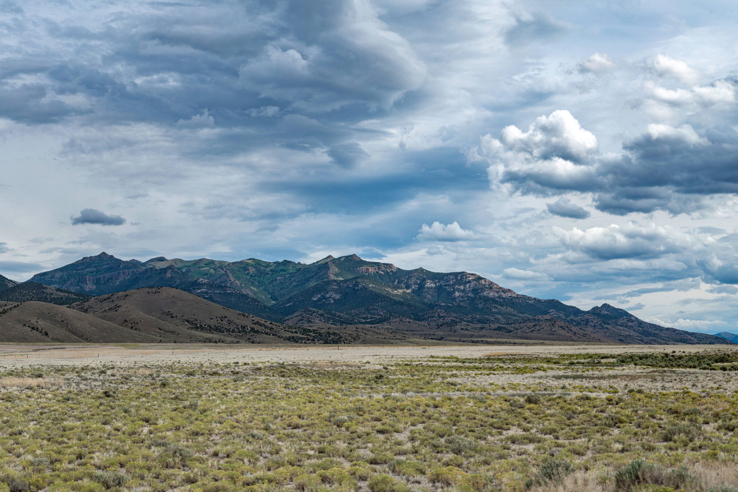 A view of the Antelope Range and Nine Mile Peak from the adjacent valley basin in Eureka county, Nevada.