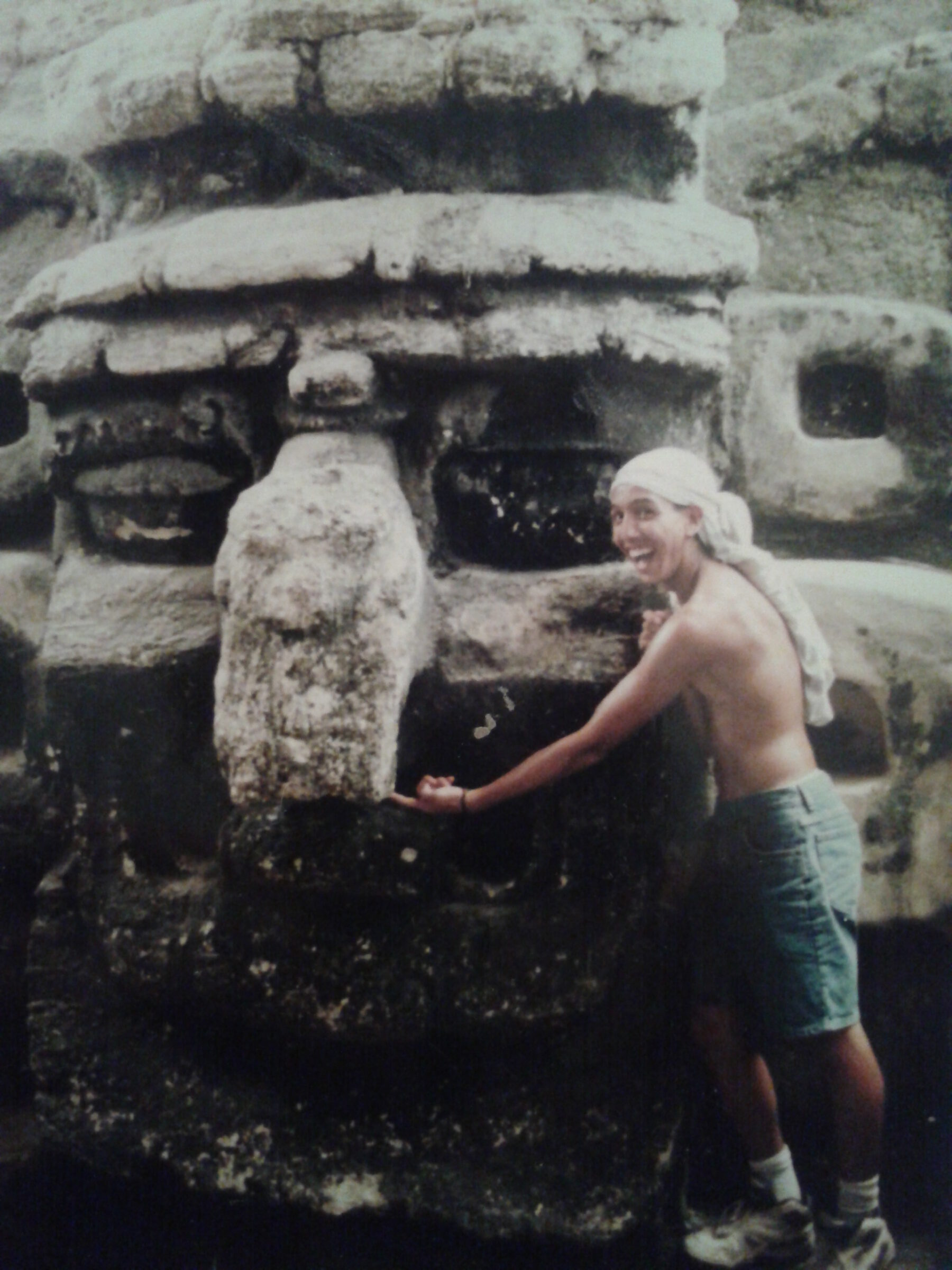 Robin Cordero on an archaeology field school visit to Tikal, Guatemala