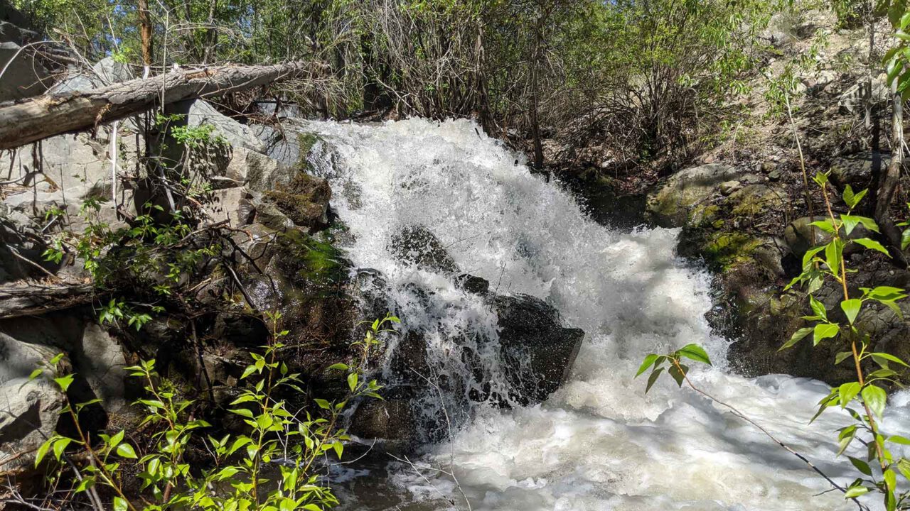 Waterfall natural barrier along the Loup Loup creek