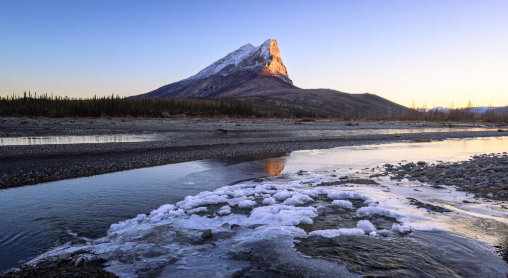Mount Sukapak catching the evening lights. Taken along Dietrich River, Dalton Highway, Alaska
