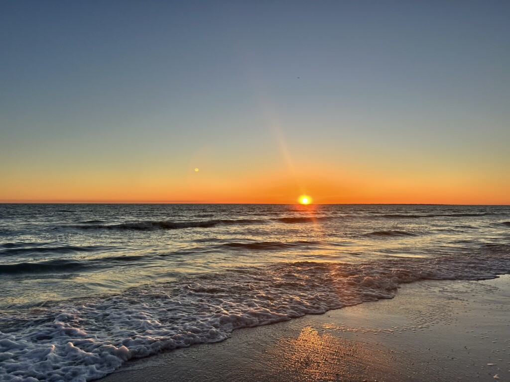 The sun set at Fort Myers Beach, Florida