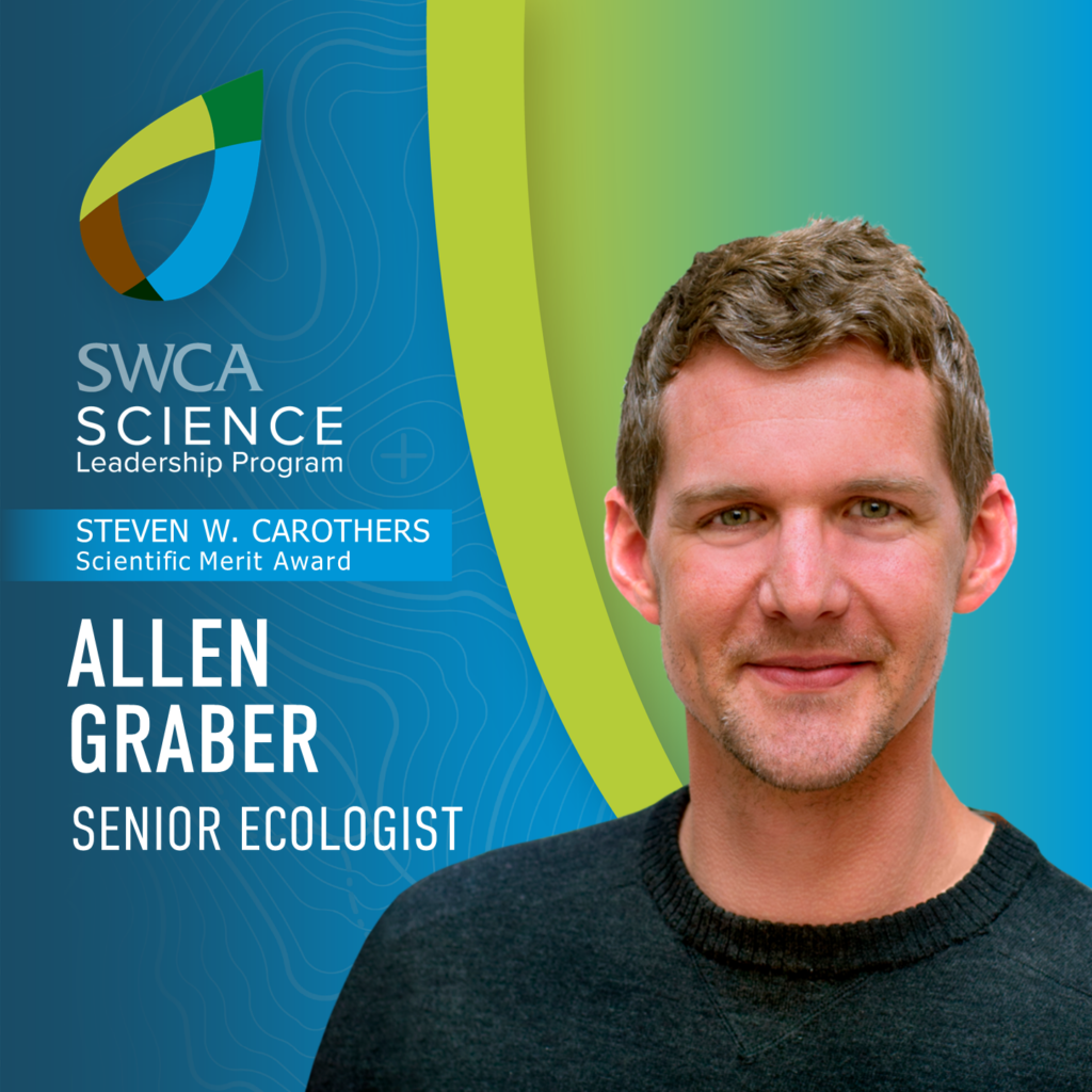 Allen Graber, Senior Ecologist, Steven W. Carothers Scientific Merit Award Scientific award headshot and badge
