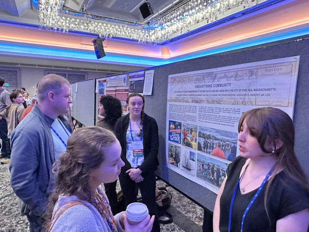 Suanna Crowley, Shannon Nelson-Maney, and Kelly O'Connor presented their work on the Battle of Chelsea Creek in a poster presentation