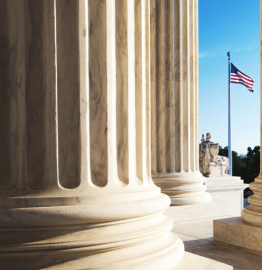 The marble columns of the Supreme Court of the United States